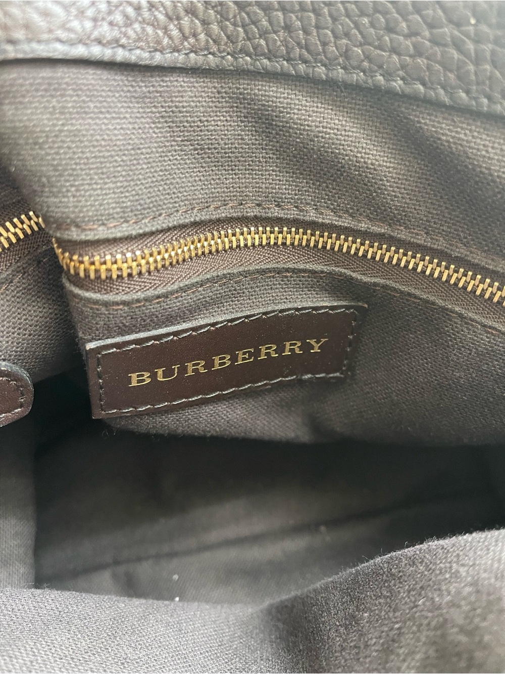 Burberry Black Leather and Beige Check Satchel - Picture 7 of 9